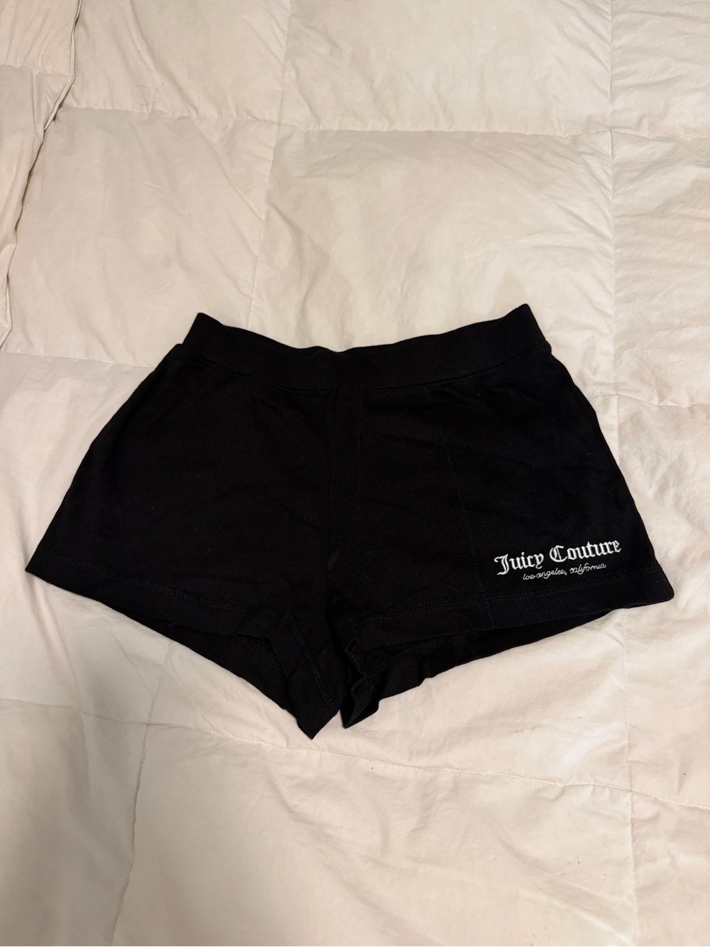 Juicy Couture Black Ribbed Lounge Shorts